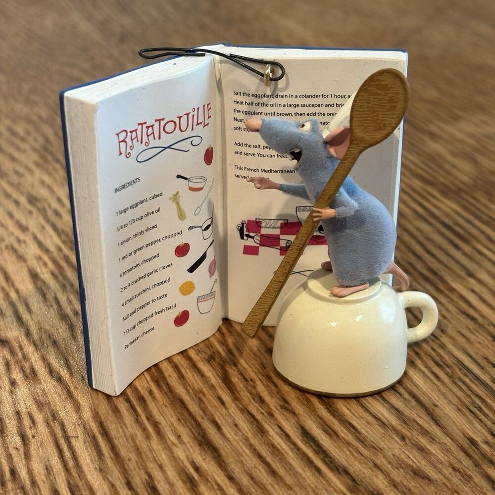 Hallmark Disney Pixar Ratatouille Remy Anyone Can Cook Book Ornament 2007